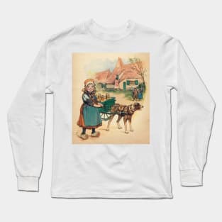 Dutch Girl with Milk Wagon Long Sleeve T-Shirt